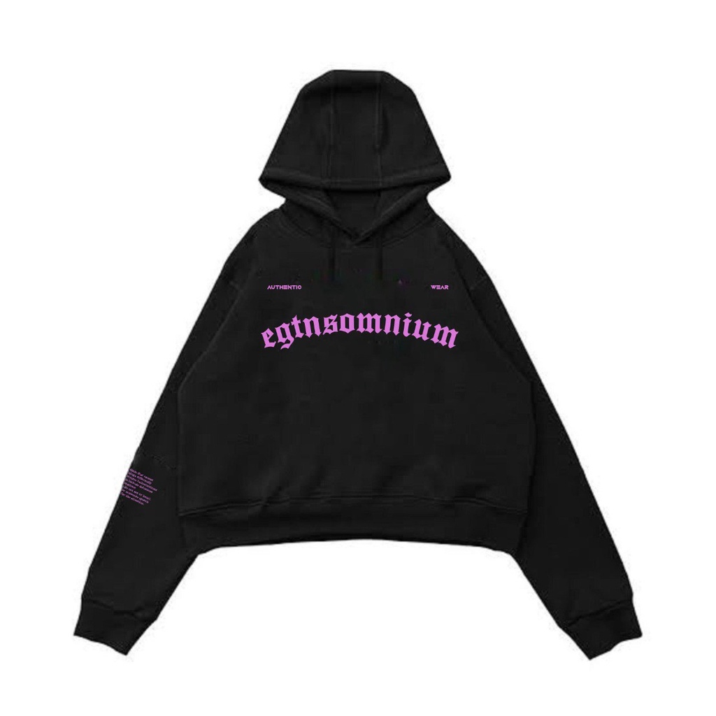 HOODIE CROP EGTN SOMNIUM PSYCHOTIC PRIA WANITA | JAKET HOODIE CROP PRIA WANITA