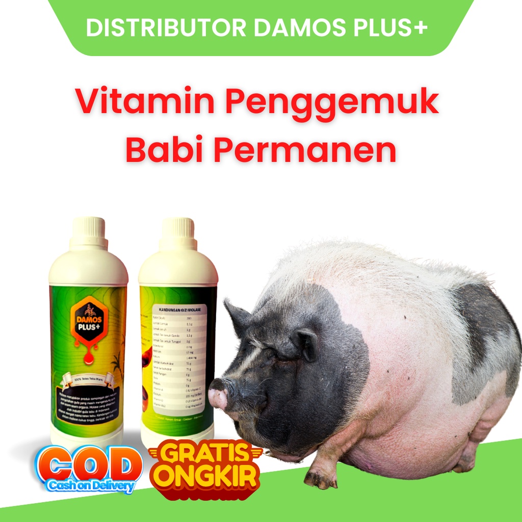 Damos Plus+ Obat Cacing Babi 7x Super Cepat Paling Ampuh - Vitamin Babi Mempercepat Besar Penambah N