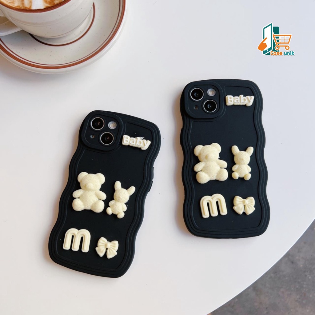 Y026 SOFTCASE 3D KARAKTER RABBIT MODEL GELOMBANG WAVE FOR OPPO A54 A55 A71 A74 A95 A83 F1S A59 F5 F7 RENO 5 5F F19 PRO 6 4G 7 8 4G 5G 7Z A96 5G CS5147