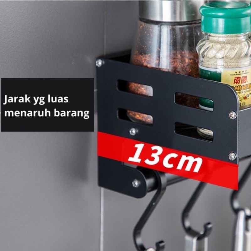 Rak Bumbu Dinding Besi / Tempat Bumbu Gantung Serbaguna