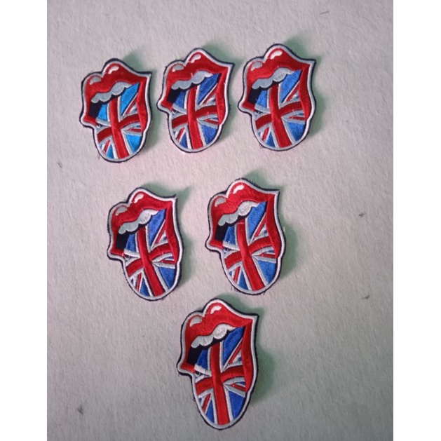 emblem patch The Rolling Stones.emblem bordir TRS.rstone.bordir emblem.tutup robekan baju. baju tamb