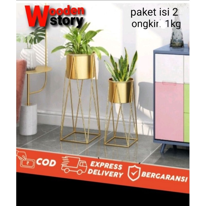 Standing pot Besi Rak Pot Besi Standing Vas Bunga