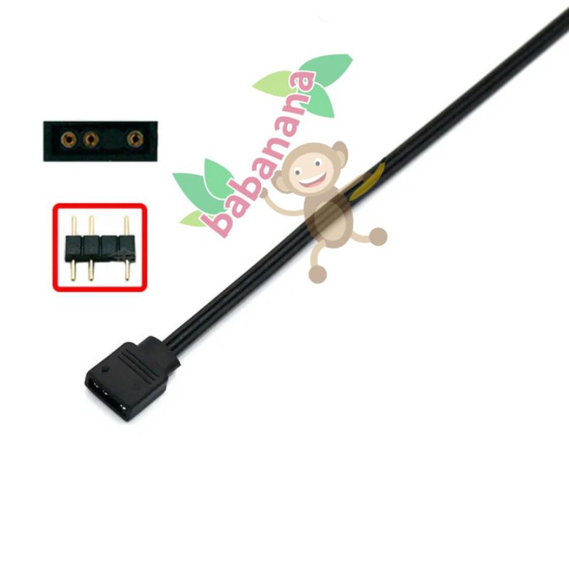 Kabel ARGB Extension 3 Pin 5V LED AURA STRIP Cable Extender 3Pin Fan