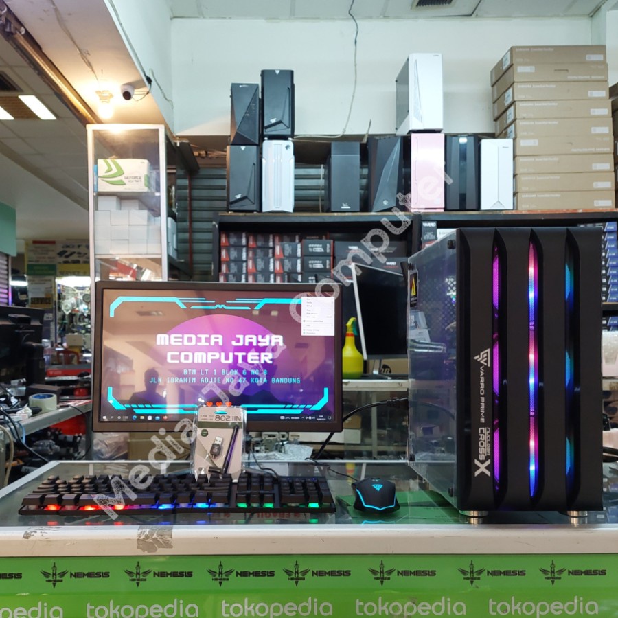 1 Set PC Gaming Fullset Core i7 860 VGA GT 1030 2GB Ram 16GB HDD SSD + Monitor 24 Inch Curve - Full Games Tinggal Pakai