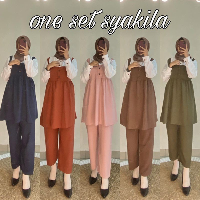 ONE SET SYAKILA KOMBINASI TERBARU SETELAN KEKINIAN SETELAN WANITA MURAH SETELAN VIRAL
