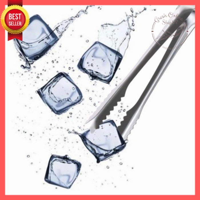 GOS -B408- Capitan Es Batu Stainless Steel - Capit Es Batu Stainless - Alat Penjepit Es Batu - Capitan Makanan Kue Gorengan