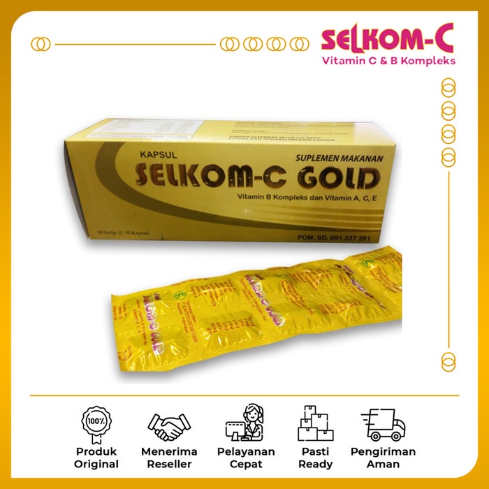 Selkom C Gold I Multivitamin I Suplemen Kesehatan 1 Box isi 100 Kapsul