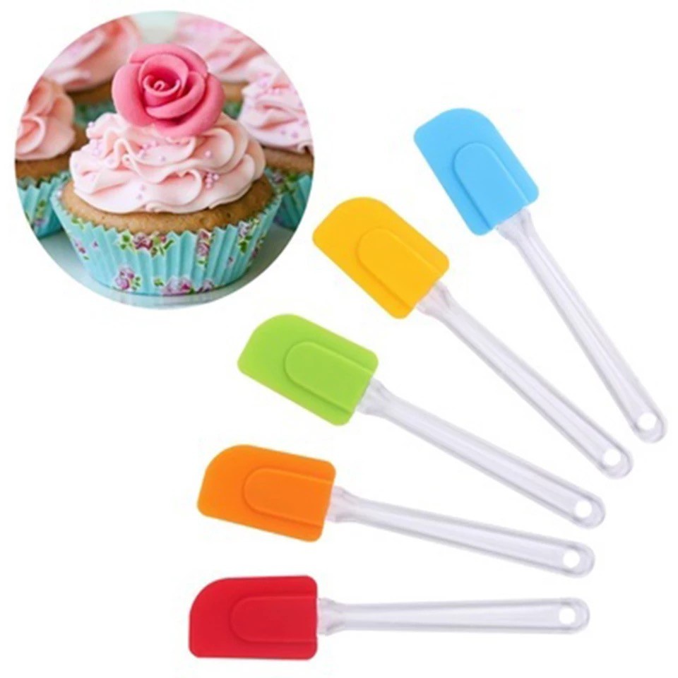 XOQ - Spatula SIlikon Tahan Panas Food Grade / Spatula Polesan Kue Gagang Bening / Spatula Silikon Silicone / Spatula Kue