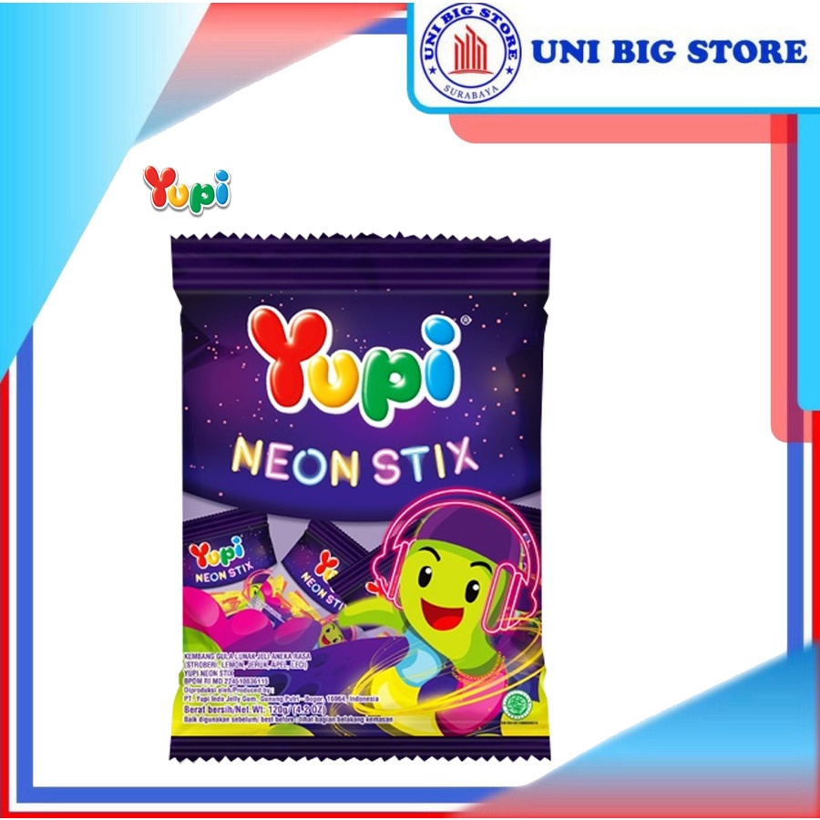 

Yupi Jelly Gummy Candy Neon Stix 120 gr Permen Lunak