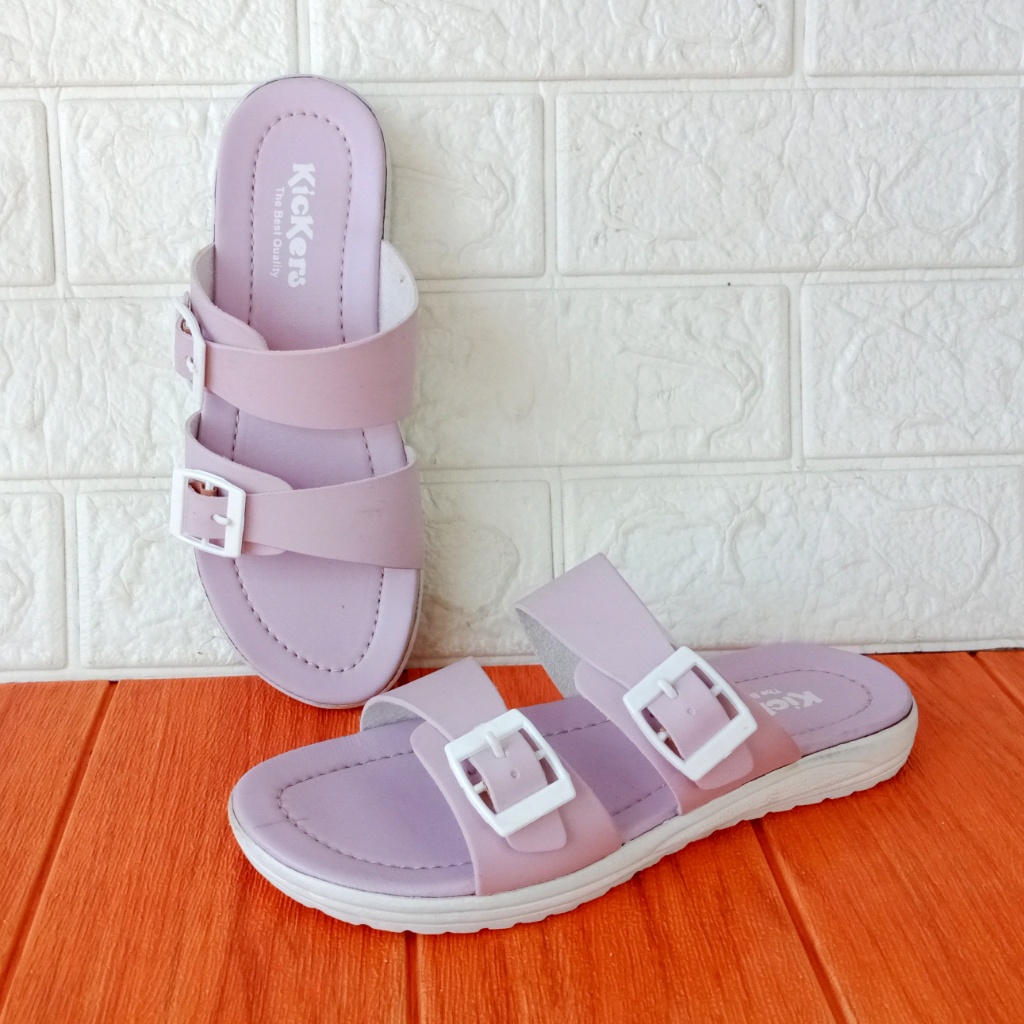 Kickers RF.03 Sandal Slop Wanita Flat size 37-40 Ungu