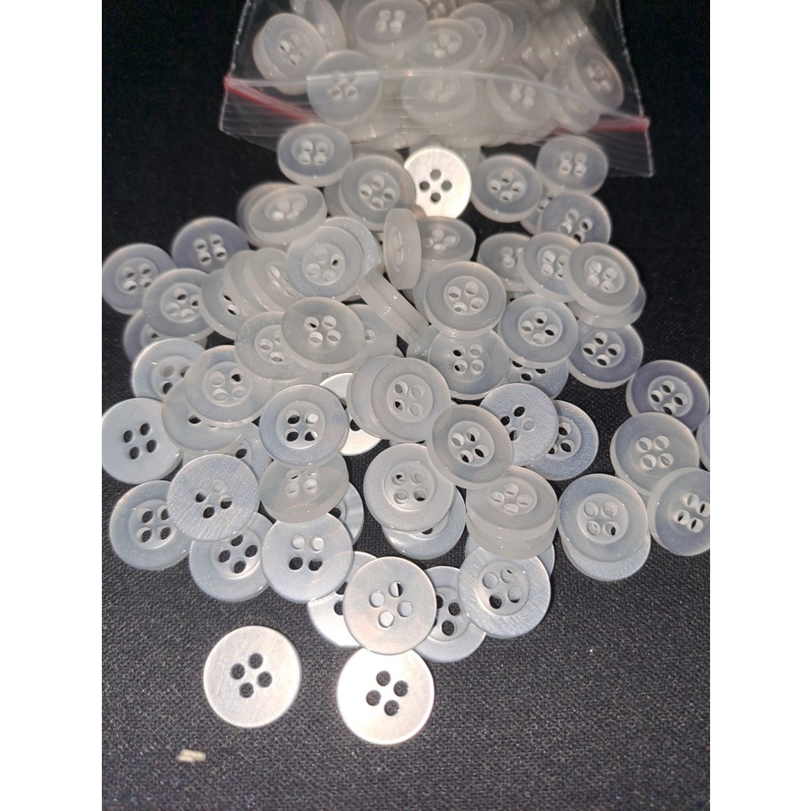 KANCING BAJU 11 MM 4 LOBANG / KANCING SERAGAM 18 L/11 MM 4 LOBANG 144 PCS