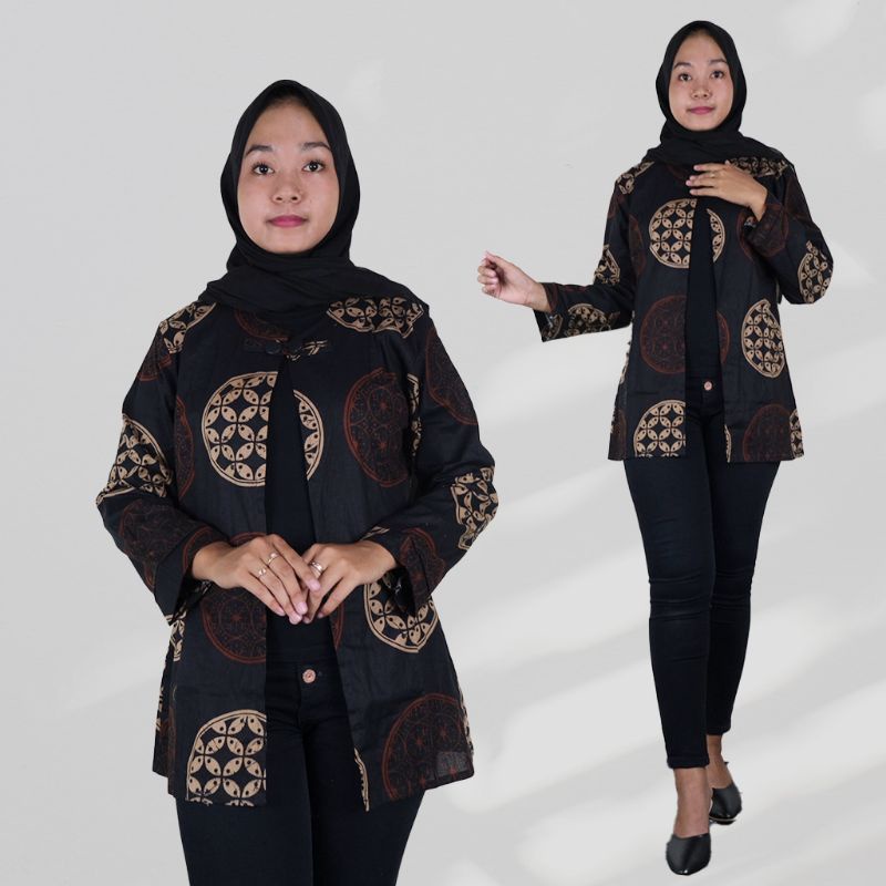 Bolero Batik Wanita Warna Sogan - Naira Batik