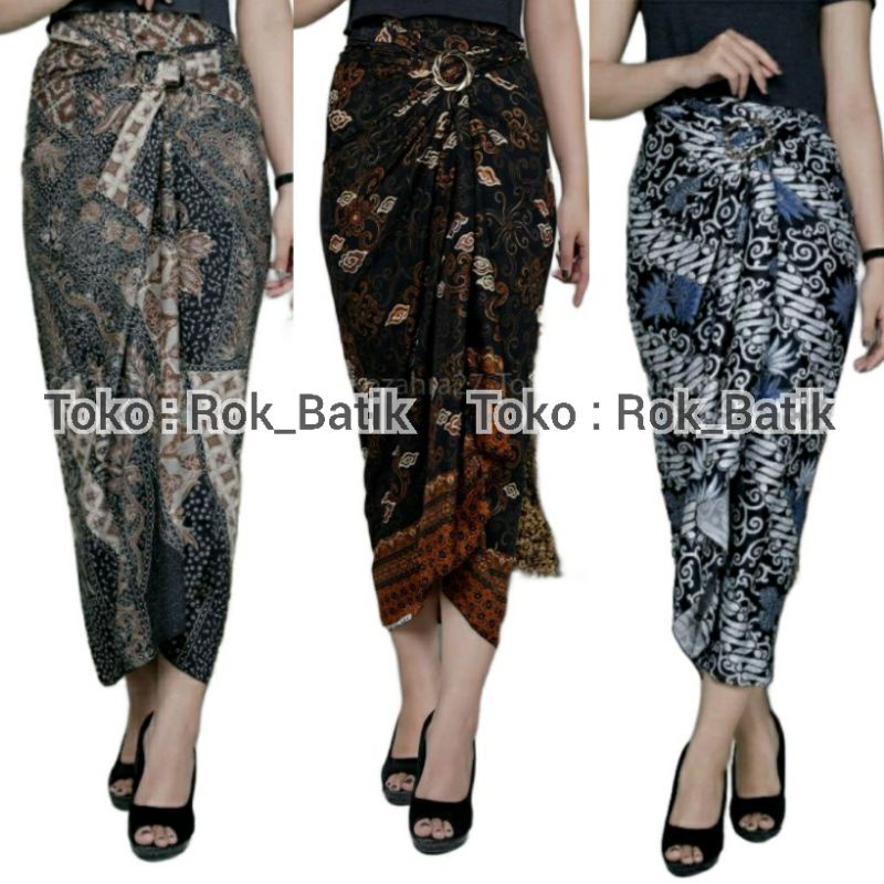 (50 Motif) Rok Lilit Batik Bawahan Kebaya Modern Rok Serut Batik Free Ring Kain Batik Floral Batik Couple Pasangan