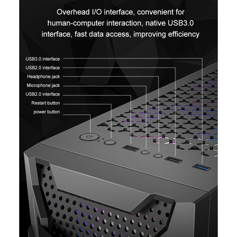 Gaming Case Aula FZ014 | Include 3x RGB Fans | Support ATX /Micro ATX