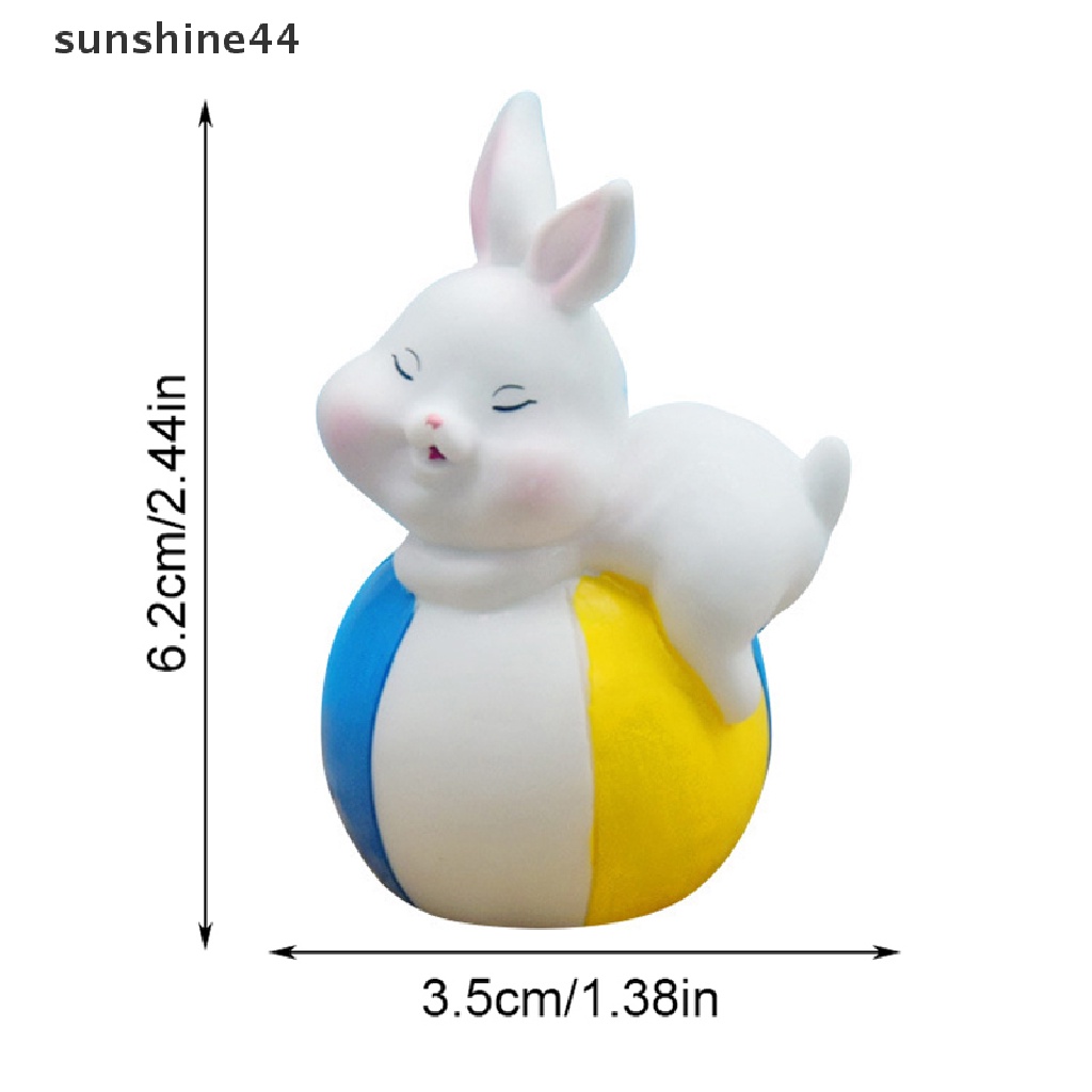 Sunshine 1Pc Lucu Kartun Pantai Kelinci Lanskap Mikro DIY Resin Berkebun Aksesoris.