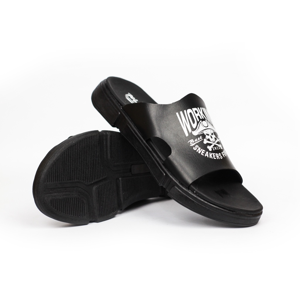 Sandal Selop Kulit Pria Working R-15 Terbaru Sandal Slide Pria