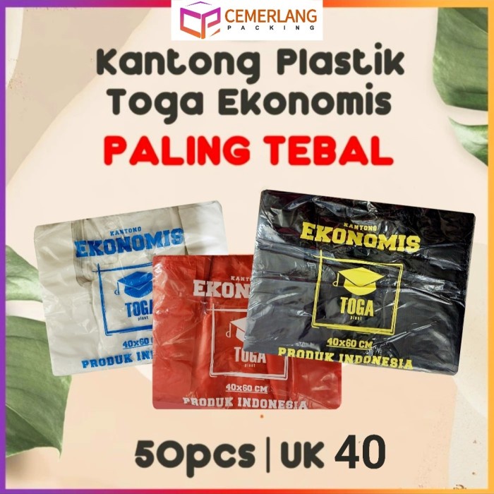 Kantong Kresek Asoy 40 Hitam Merah Putih 40x60 Toga Ekonomis NOT Loco