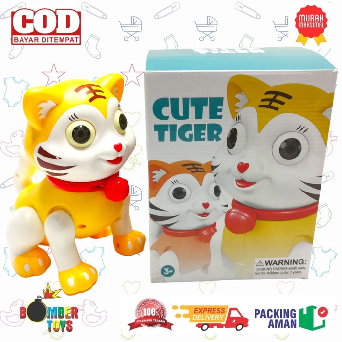 MAINAN ANAK ROBOT CUTE TIGER RABBIT HARIMAU KELINCI JALAN BATERAI KADO