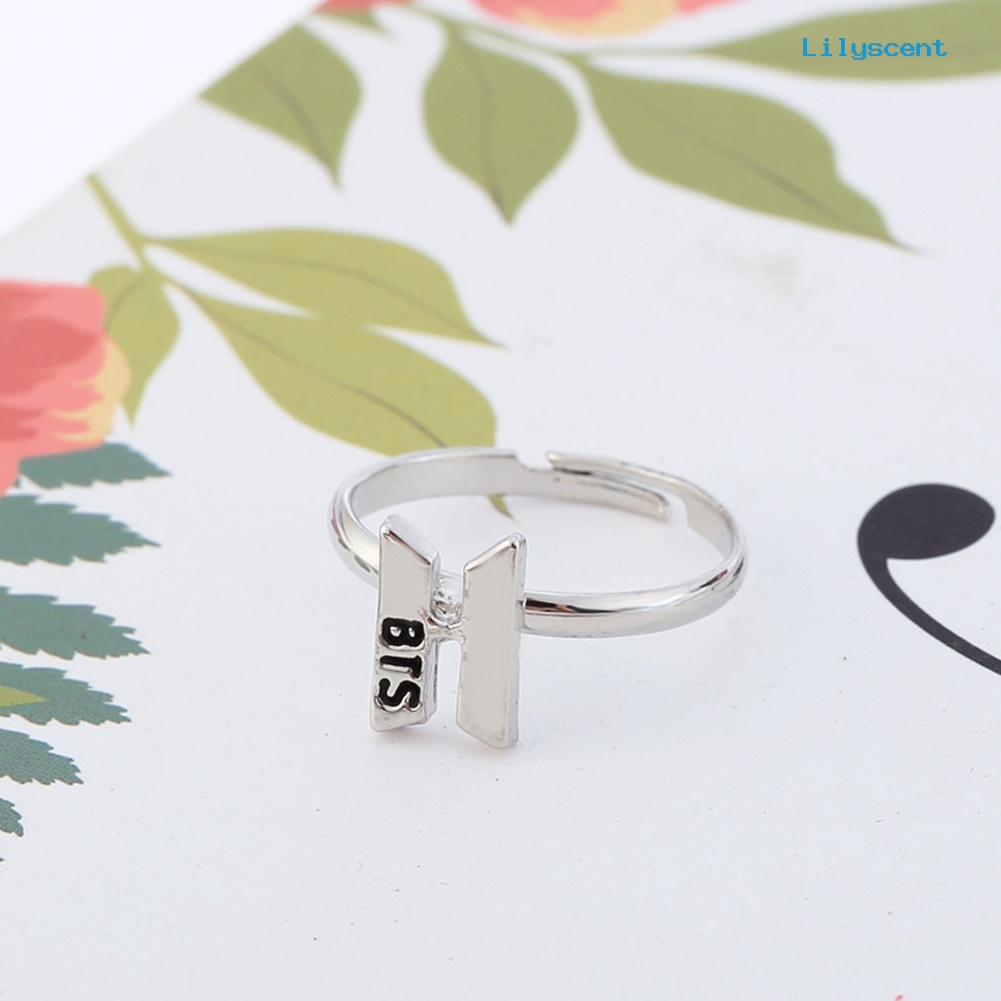 [LS] Kpop BTS Got7 Twice Letter Sign Opening Adjustable Finger Cincin Perhiasan Hadiah