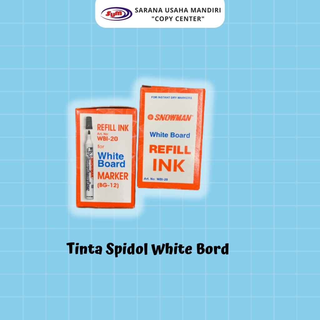 

Refill Ink Tinta Spidol Snowman White Board - Hitam, Biru, Merah