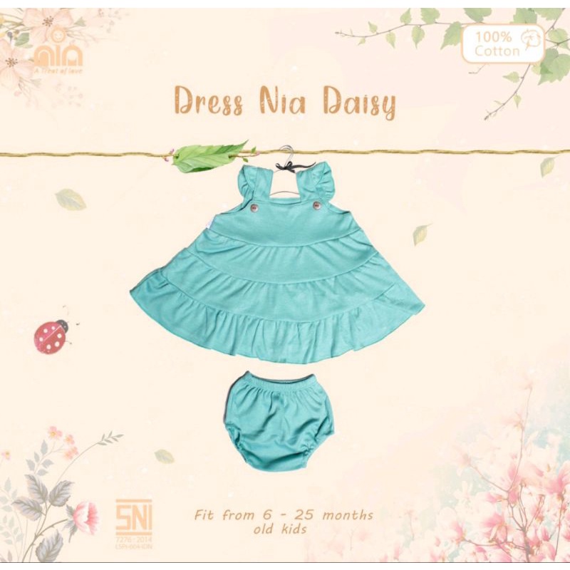 NIA Dress Daisy Bayi Warna Polos Premium SNI