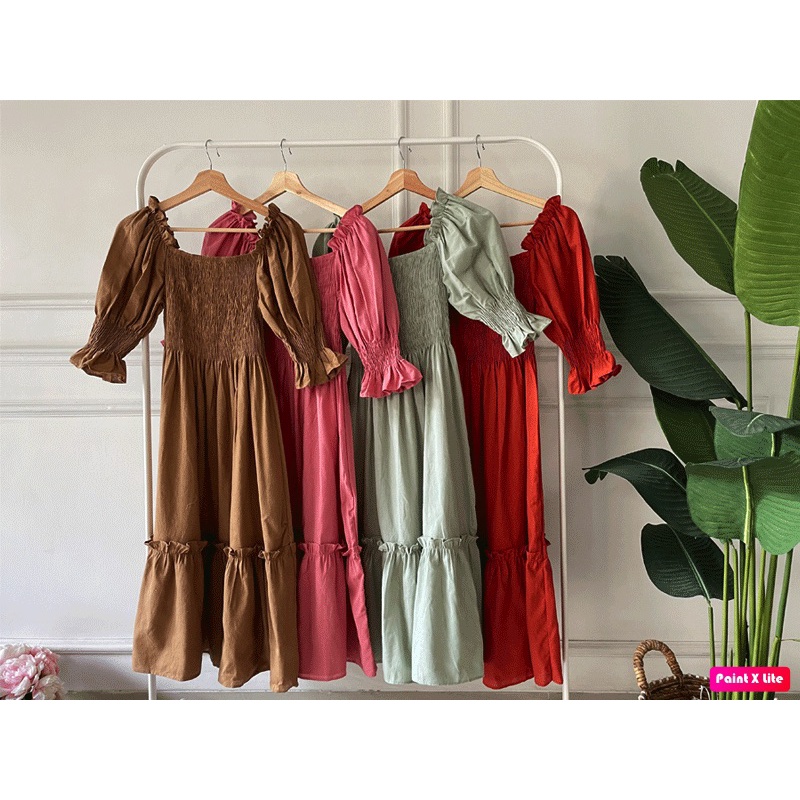 Ann - Original Bangkok Dress Linen Kerut