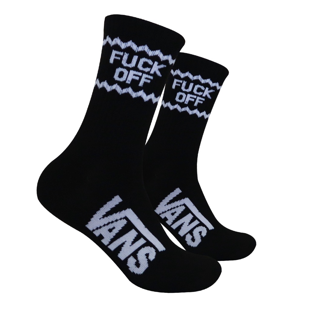 Kaos Kaki Motif F*ck Off Hitam ( C8 )