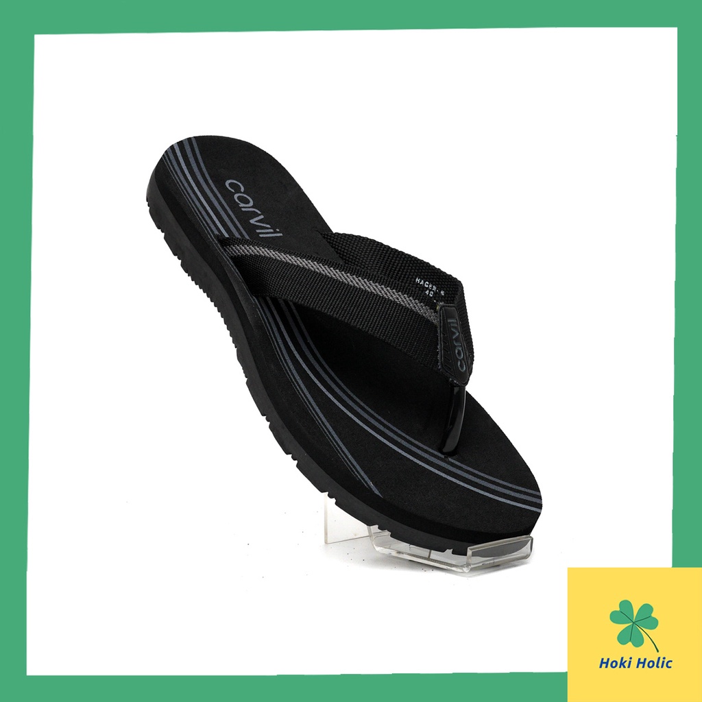 Sandal Carvil Hagen - Sandal Jepit Carvil Anti Slip TPR Rubber Hitam Coklat Abu-Abu Sendal Carvil