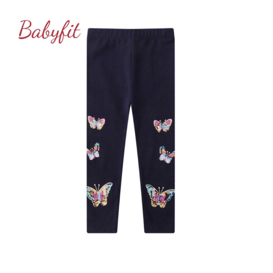 babyfit 2-7thn celana legging anak perempuaan jumping butterfly sequin import ydm-0402r