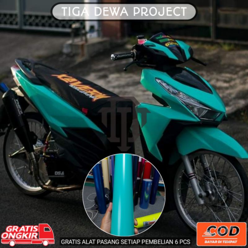 sticker skotlet motor/mobil warna HIJAU TOSCA DOFF
