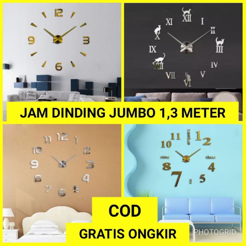Jam Dinding Jumbo 130 cm Jam Dinding Besar tempel tembok