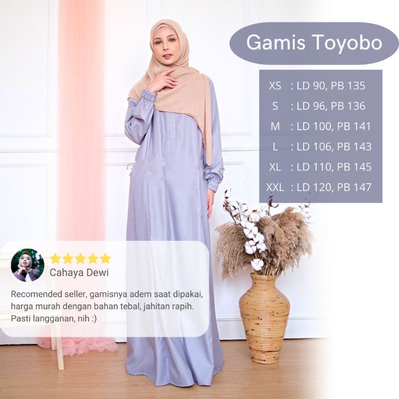 Gamis Terbaru 2023 Lebaran Wanita Polos Dress Mikaila Toyobo Fodu - Ungu Muda