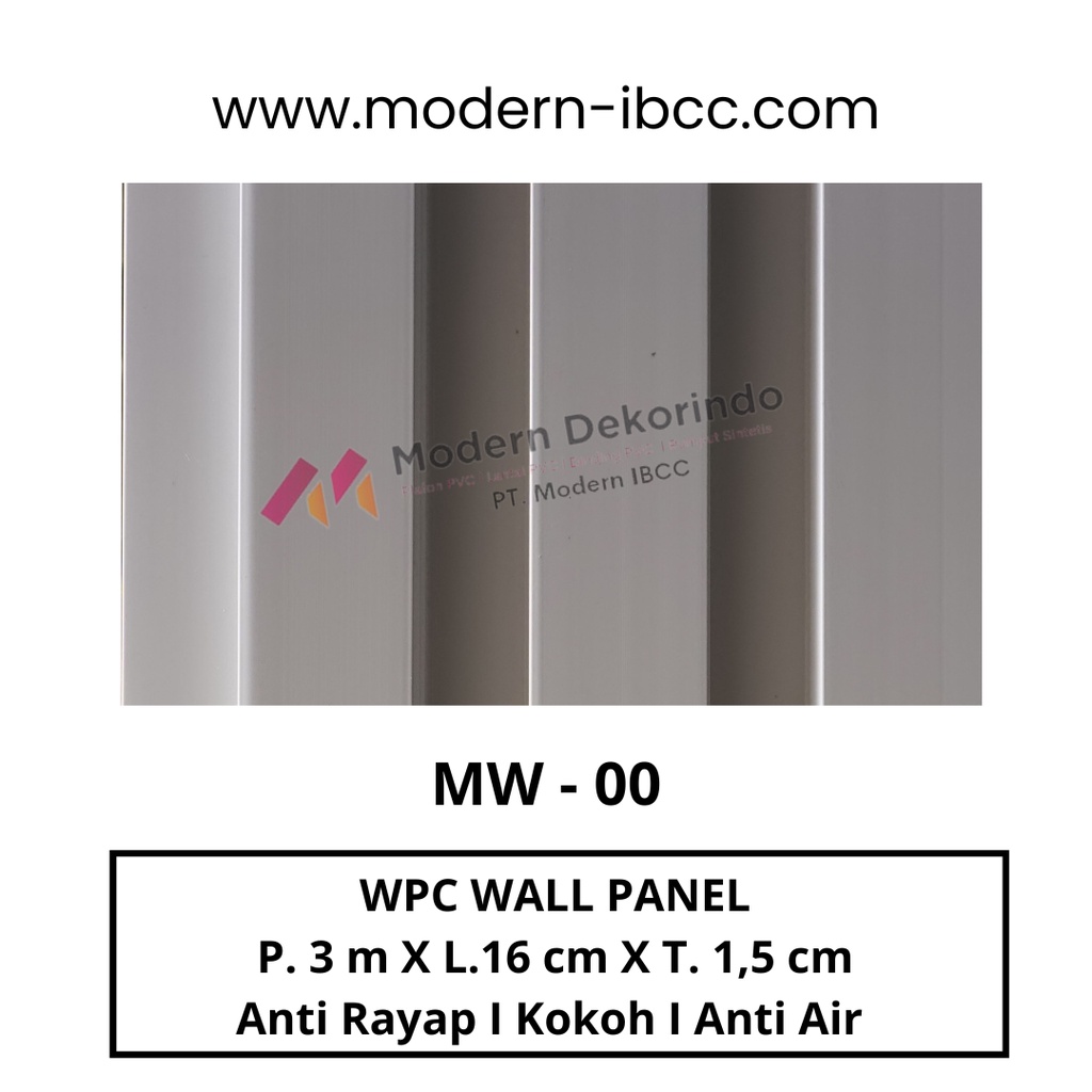 WPC Wall Panel Putih Polos Doff Bisa Dicat