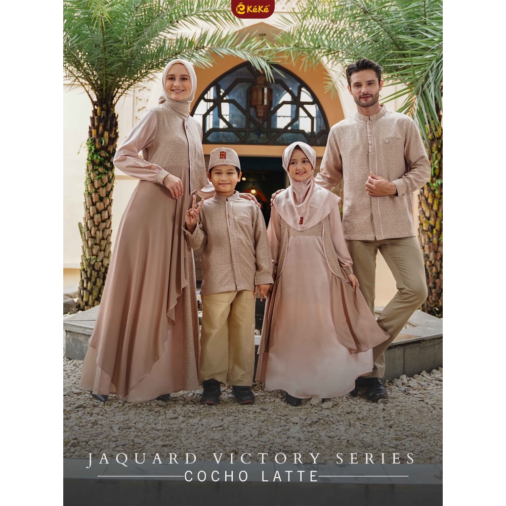 BUSANA MUSLIM SARIMBIT KEKE JAQUARD VICTORY SERIES COCHO LATTE