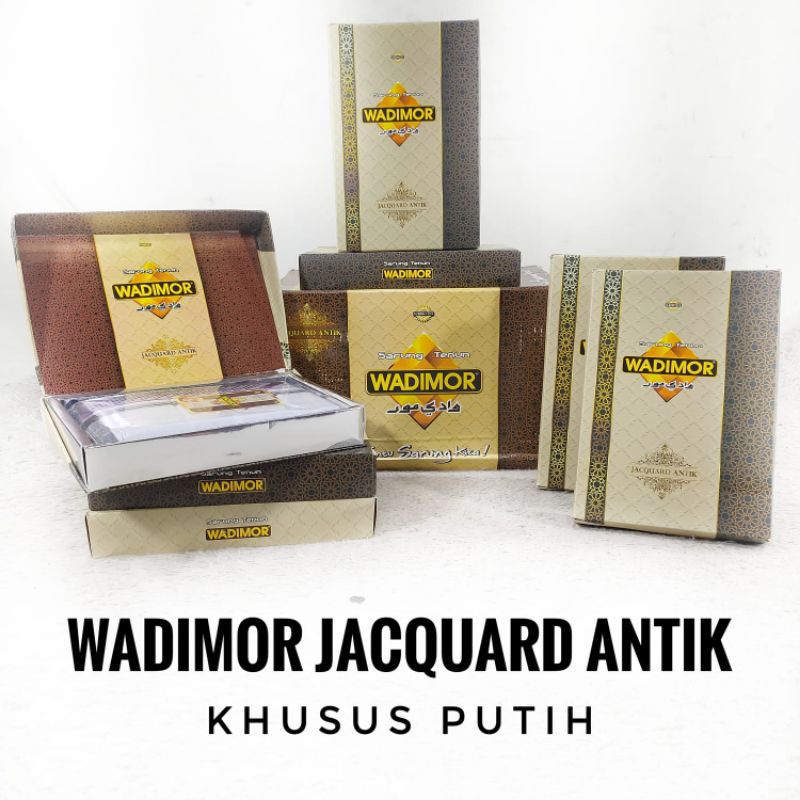 Sarung Wadimor Jacquard Antik Putih Ecer Grosir SN