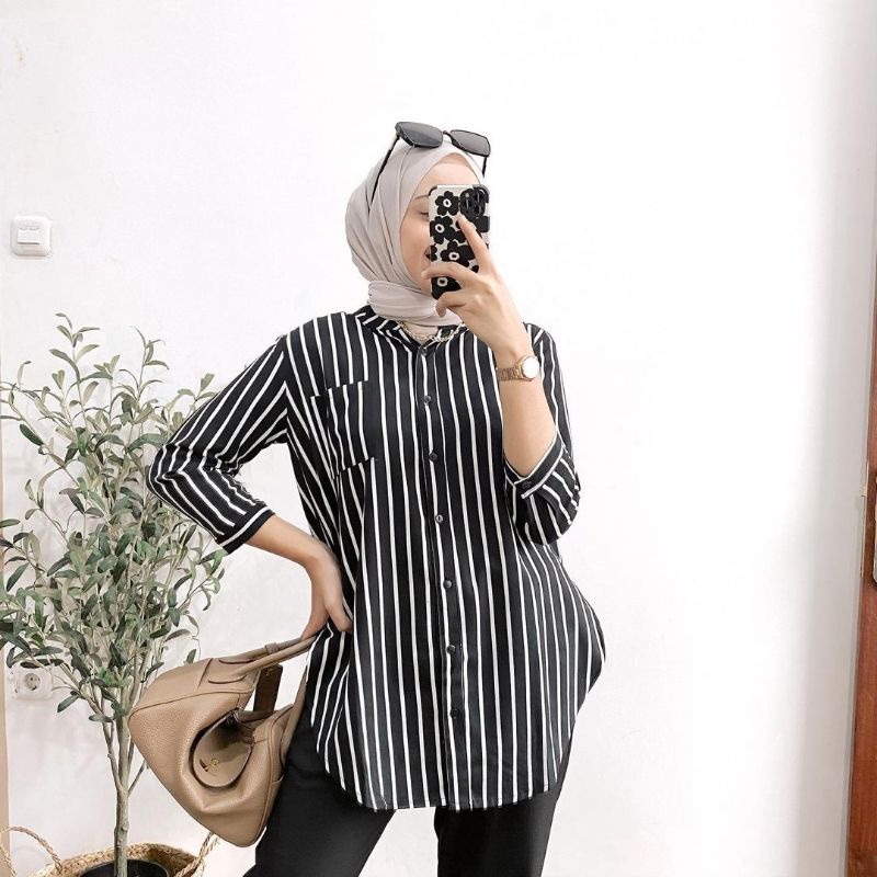 One set lurik syakila premium//One set viral polos lurik premium//One Set Wanda