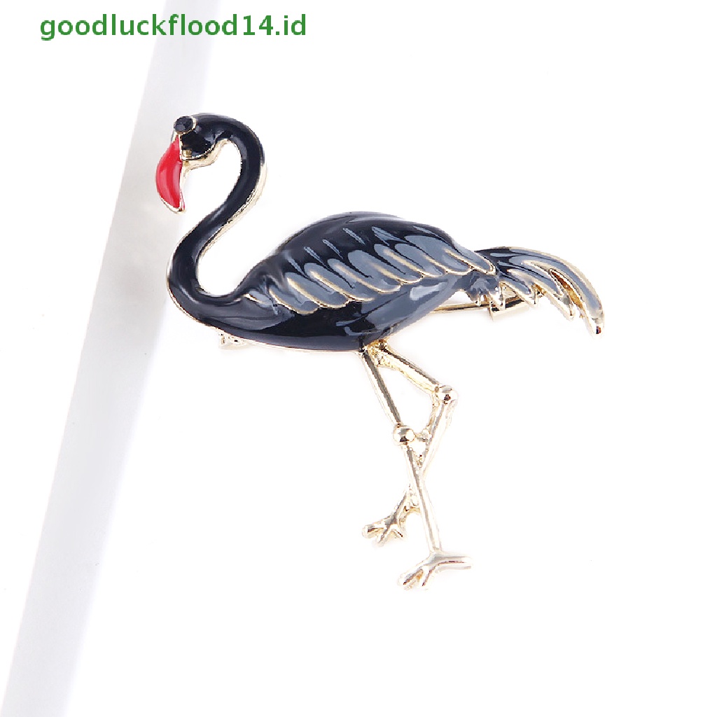 [GOOGFOUR] Desain Baru Enamel Flamingo Burung Bros Hewan Pin Korsase Perhiasan Elegan [TOP]