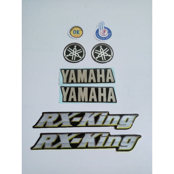 striping rx king 2001 hijau set emblem timbul, lis body rx king 2001 hijau komplit emblem timbul