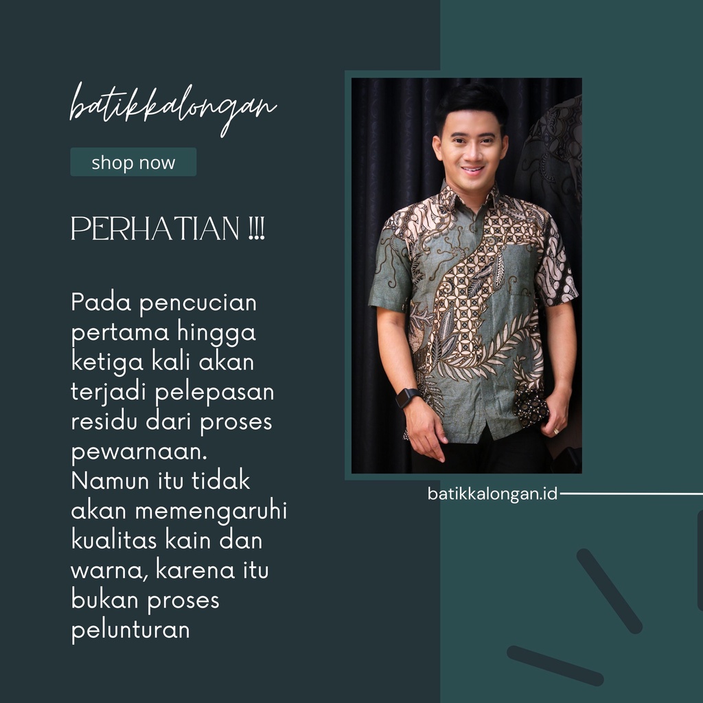 Batik Pria Lengan Pendek Premium BATIK AZMIL HRB026 motif KERATONAN Kode 002 size M L XL XXL