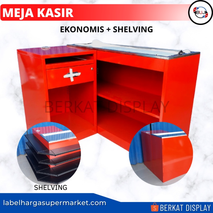 MEJA KASIR + AMBALAN - MEJA KASIR MINIMARKET - MEJA KASIR EKONOMIS