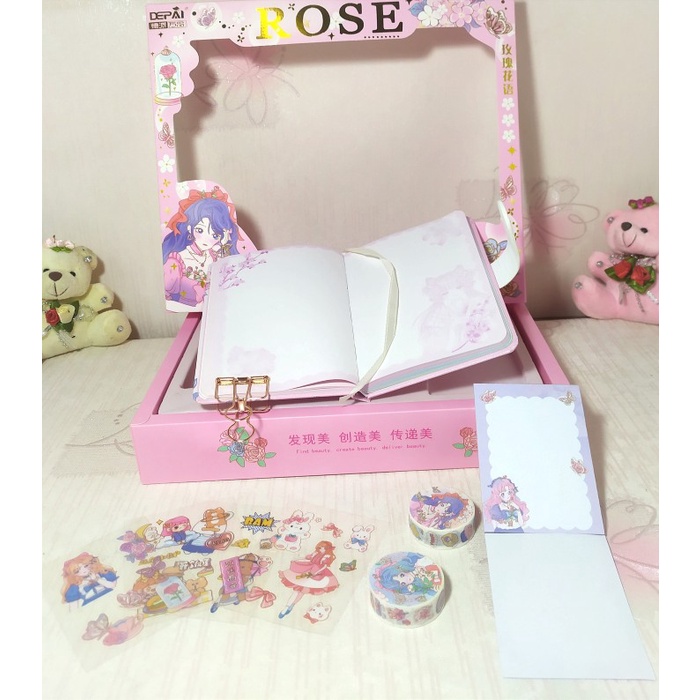 

Stiker+Buku Set Rose Set Lengkap Buku Diary Jurnal