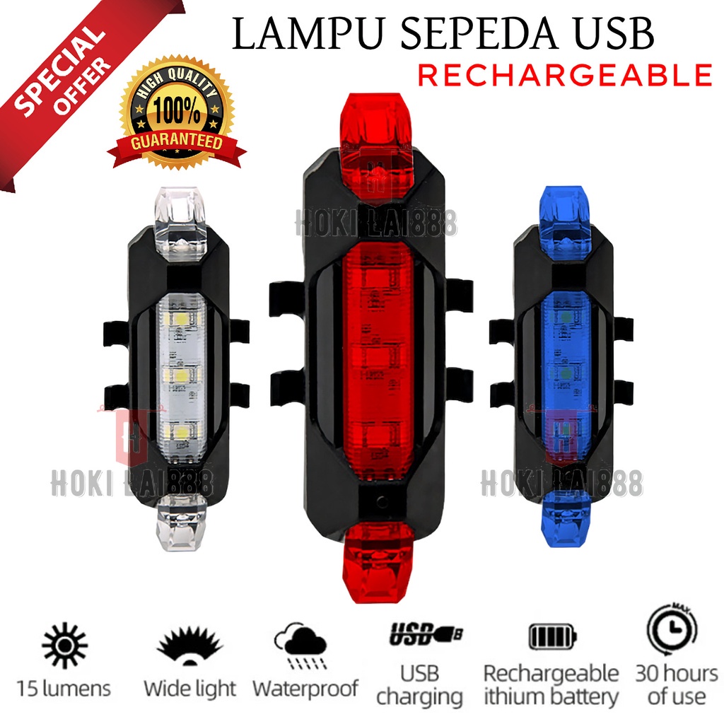 [HKL] LAMPU BELAKANG SEPEDA USB CHARGER / LAMPU SEPEDA WATERPROOF / LAMPU SEPEDA LED / RIDING LIGHT