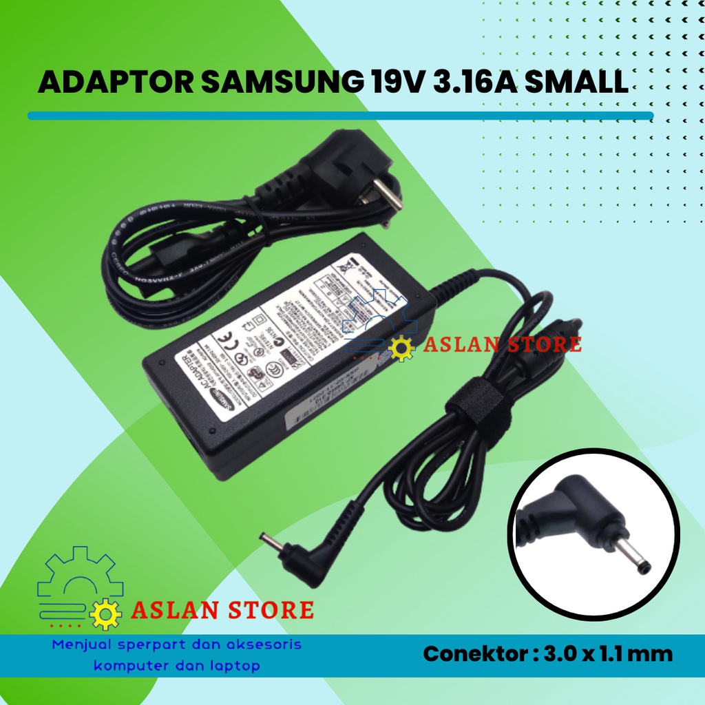 Adaptor Adapter Charger Carger Casan Laptop Samsung 19V 3.16A 3.0x1.1 mm Colokan Kecil Samsung Series 9 AD-4019SL Ultrabook For Samsung ATIV Book 5 NP540U4E Ultrabook, For Samsung ATIV Book 7 730U3E NP730U3E 13.3, For Samsung ATIV Book 7 NP740U3E