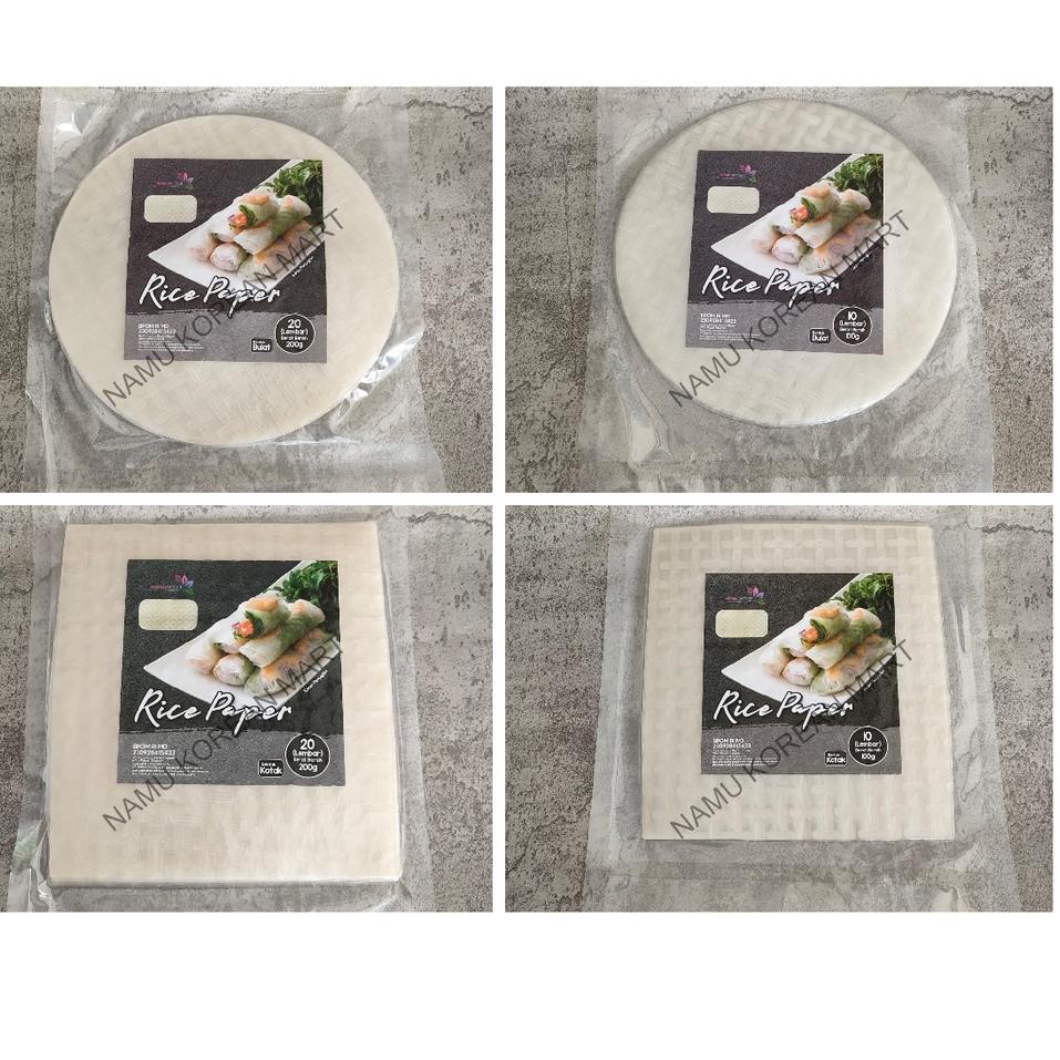 

(♥C6369] Banh Trang Rice Paper 22cm / Rice Paper Bulat / Rice Papper Kotak / Kulit Lumpia Vietnam Spring Roll / Rice Papper