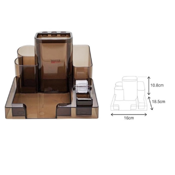 

Terlaris ✨ -Tempat Alat Tulis Desk Set Stationary Hitam - Kenko K-158- 2.1.23