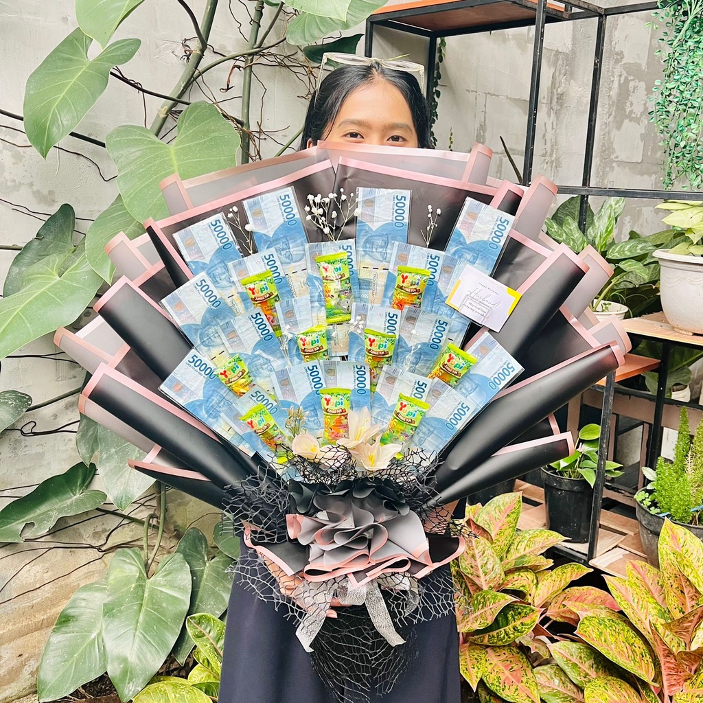 MONEY BOUQUET BUKET UANG KOSONG ISI SENDIRI CUSTOM KADO HADIAH UNTUK BESTI WISUDA / ANNIVERSARY / UL