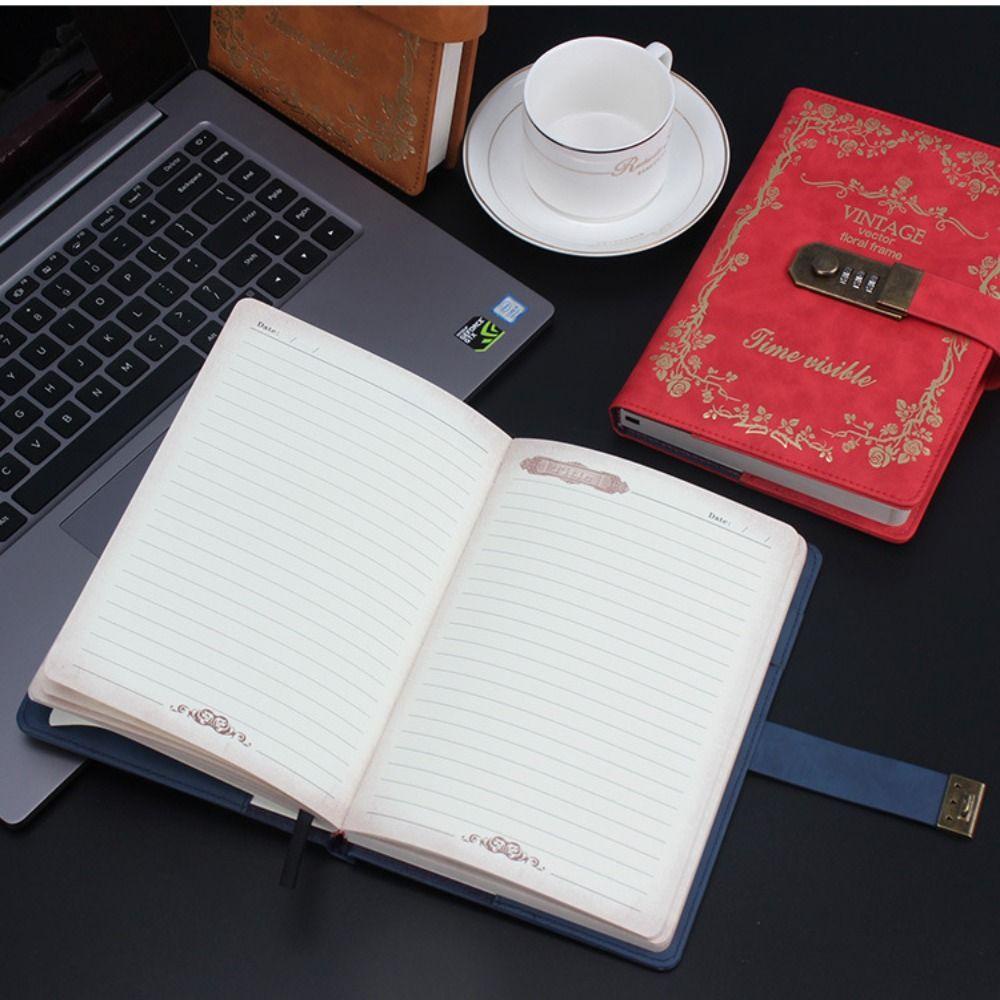 Mxbeauty Password Lock Notebook Scrapbooking Gaya Eropa Akun Tangan Alat Tulis Siswa Rekam Pikiranmu Daily Diary Book Vintage Codebook