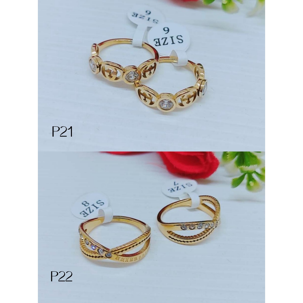 Cincin Titanium Permata Perhiasan Wanita P21/P22