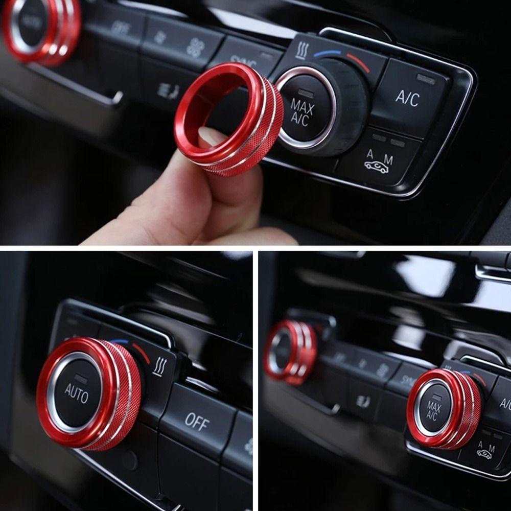 Populer knob Ac Otomotif Mudah Dipasang ring Hias Untuk ring knob Ac BMW Seri1 2 3 4