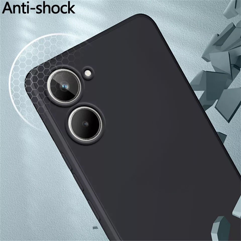 Silicone Black Matte Realme 10 pro plus 10 pro case camera cover